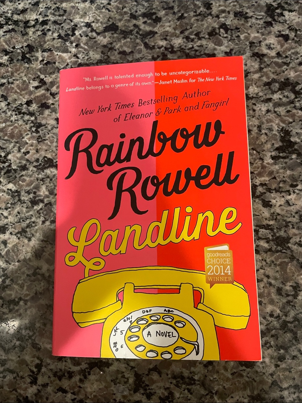 Rainbow Rowell Landline Paperback - Bright Pink & Yellow Cover